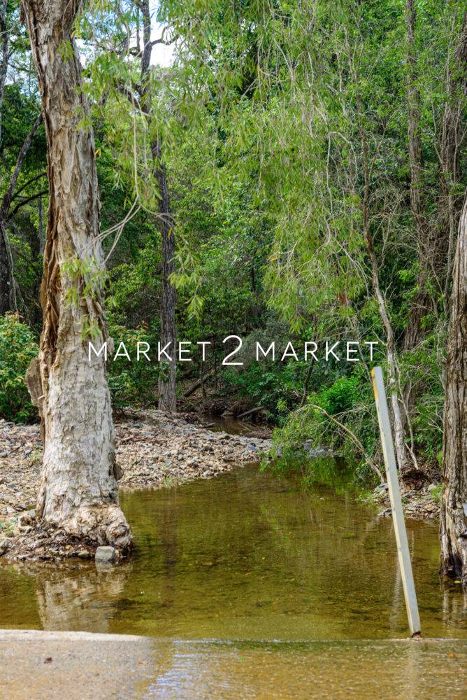 Fresh water creek with beautiful green reflections, Kroombit Top