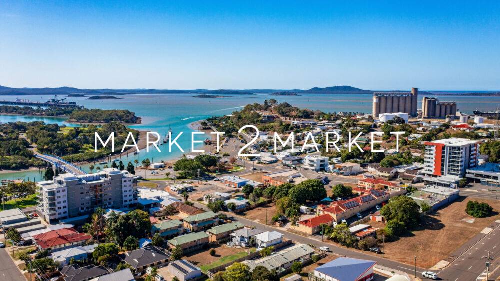 Aerial view of Gladstone harbour and Auckland Creek, Queensland