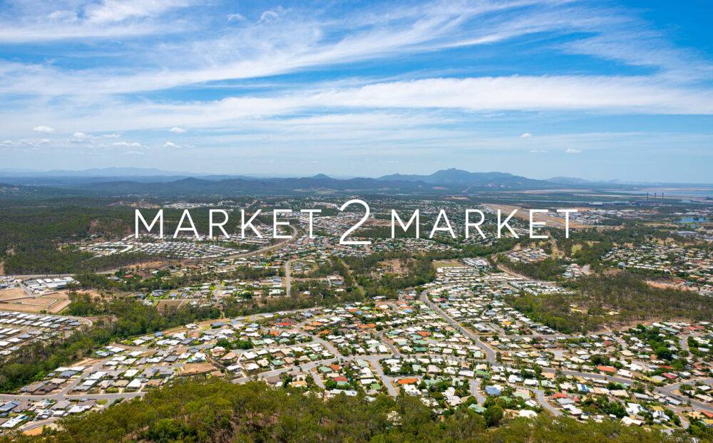 Aerial view of Gladstone from Kirkwood area looking towards Moun