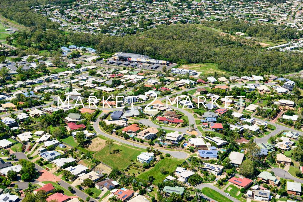 View of Kin Kora suburb and shopping centre in Gladstone