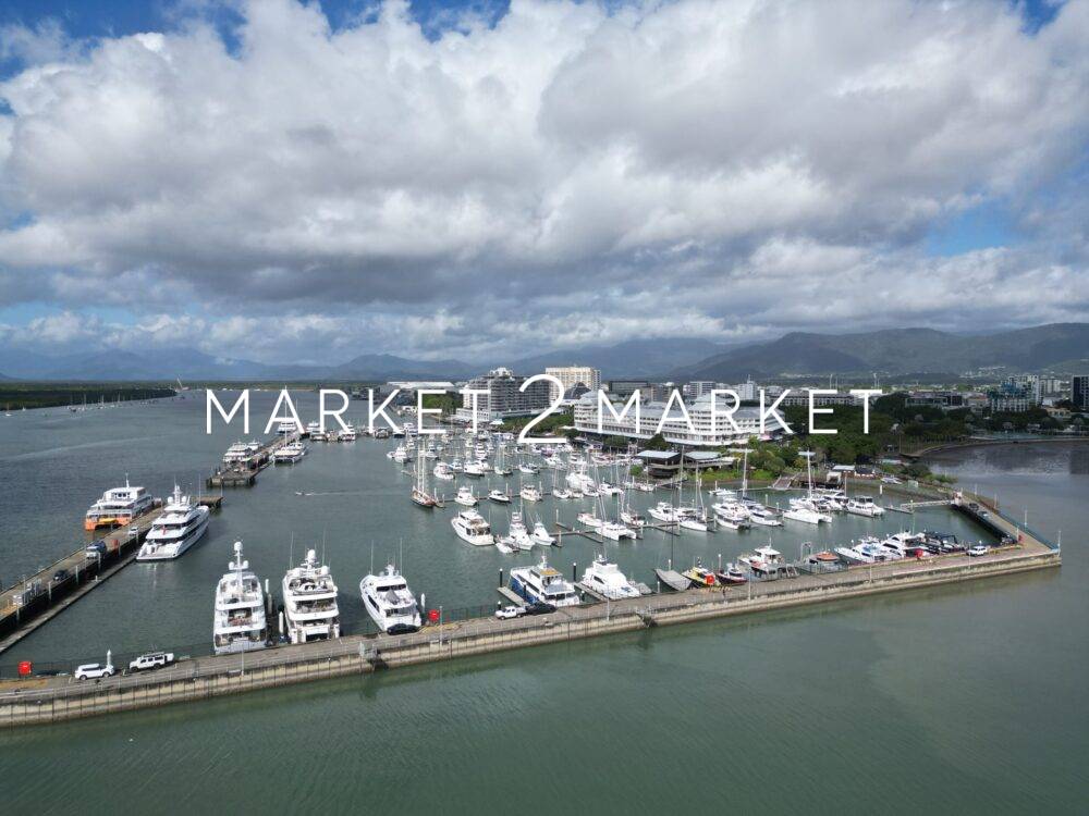 Aerial Over Carins Marina and Cairns CBD