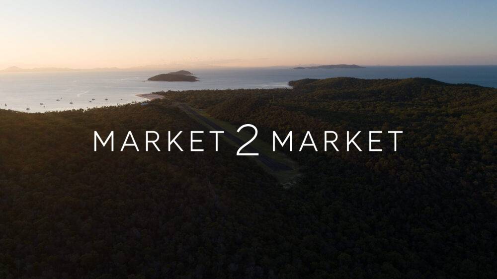 Aerial View of Coastline of Great Keppel Island at Dusk