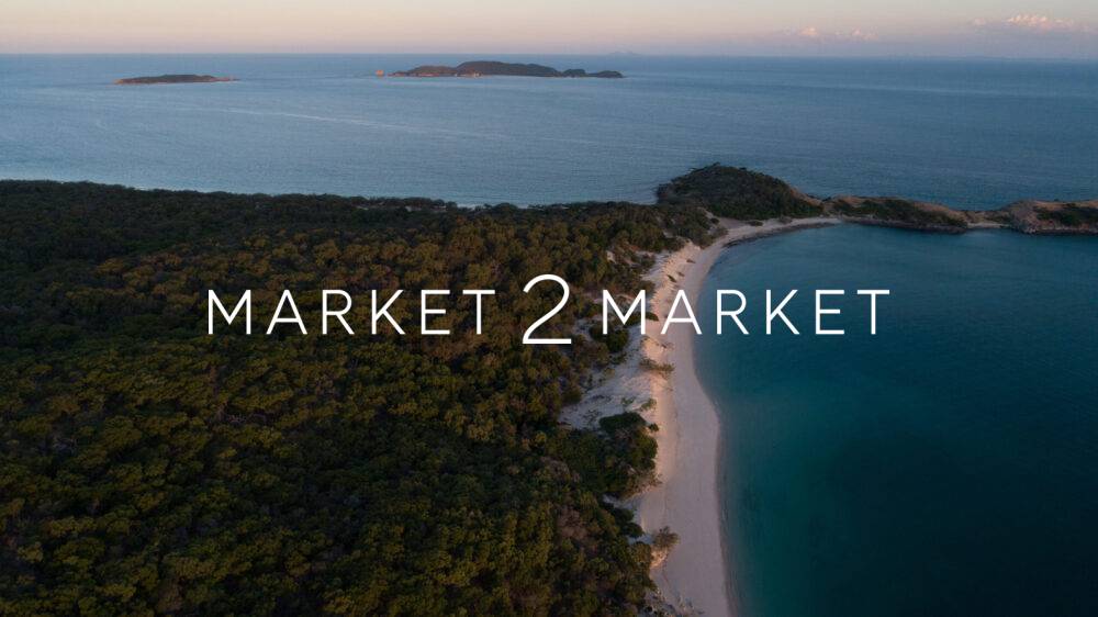 Aerial View of Coastline of Great Keppel Island