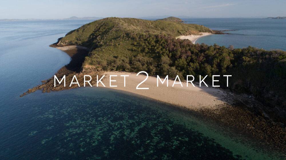 Aerial View of Coastline and Beaches of Great Keppel Island