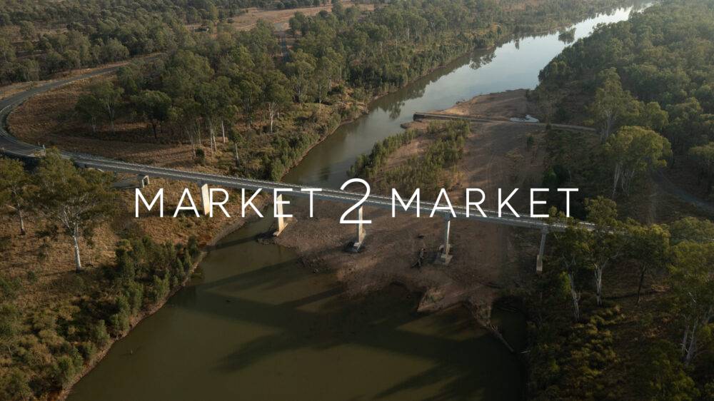 Aerial View of Riverslea Bridge, Fitzroy River, near Gogango in Central Queensland