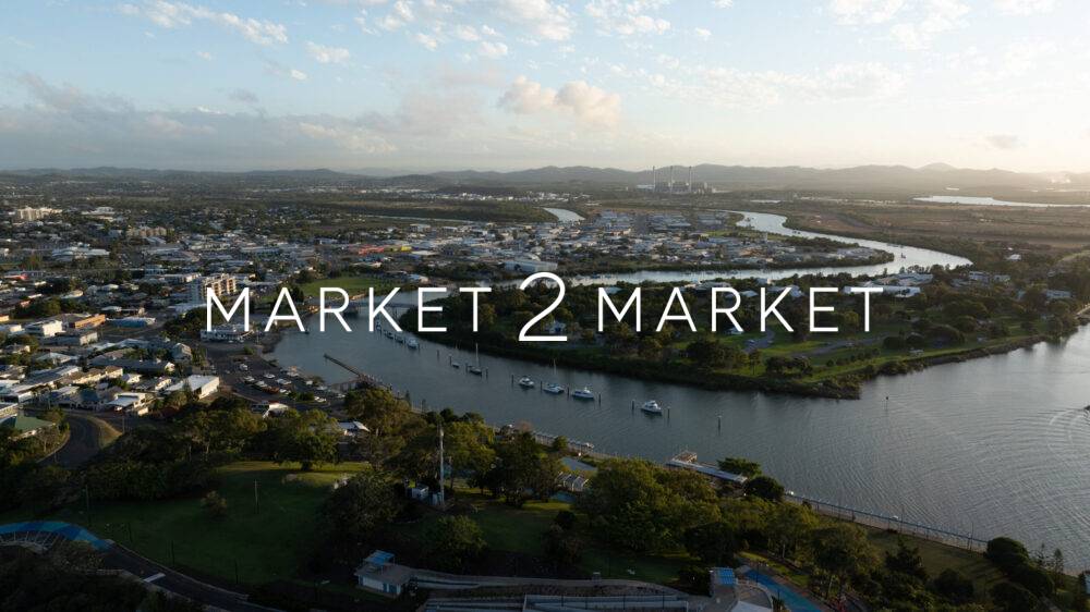 Aerial View over William Golding Memorial Lookout and Surrounding Harbour, Gladstone