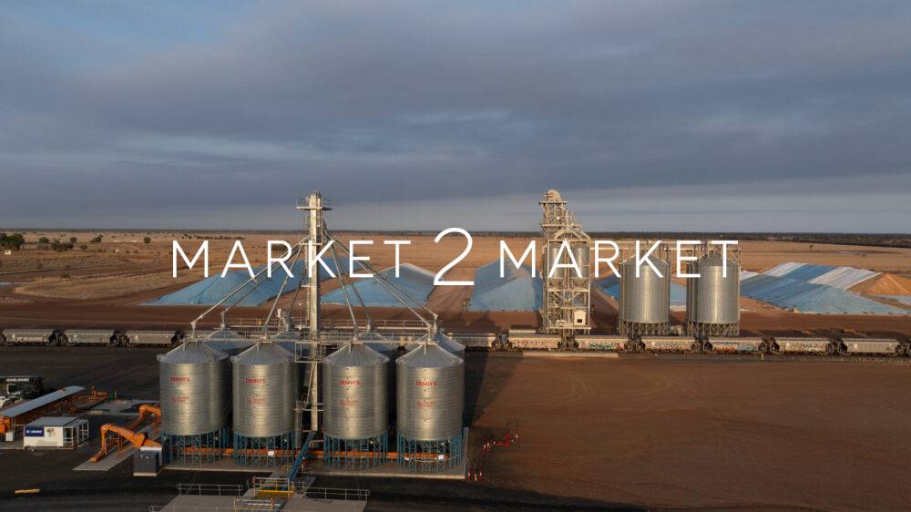 Aerial View of Freight Train and Silos in Central Queensland