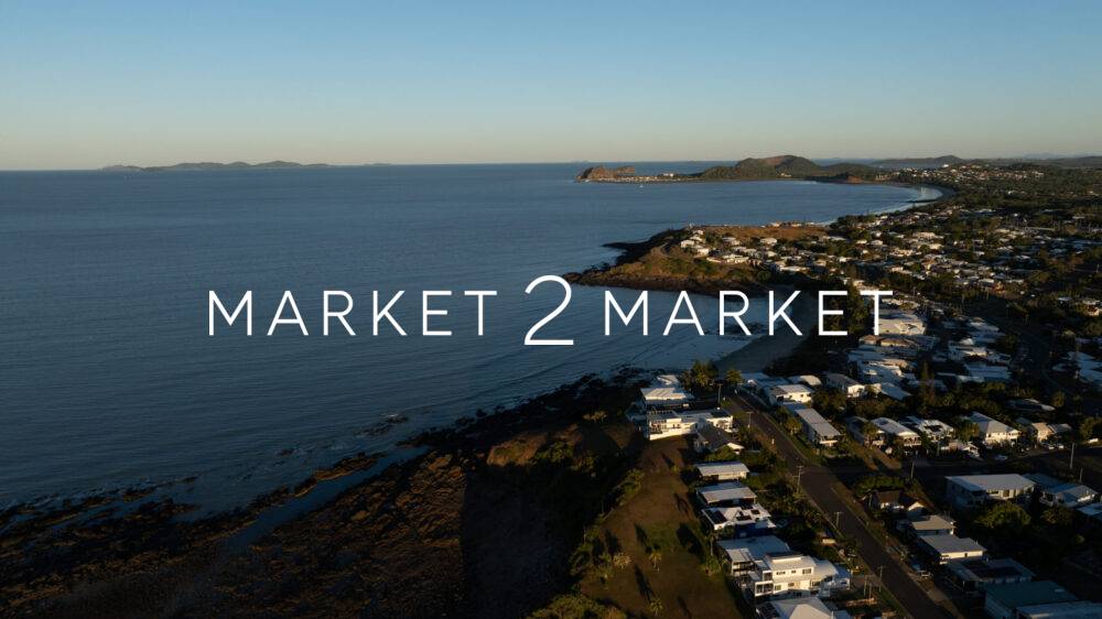 Aerial View Over Yeppoon Residential Area & Coastline at Twilight