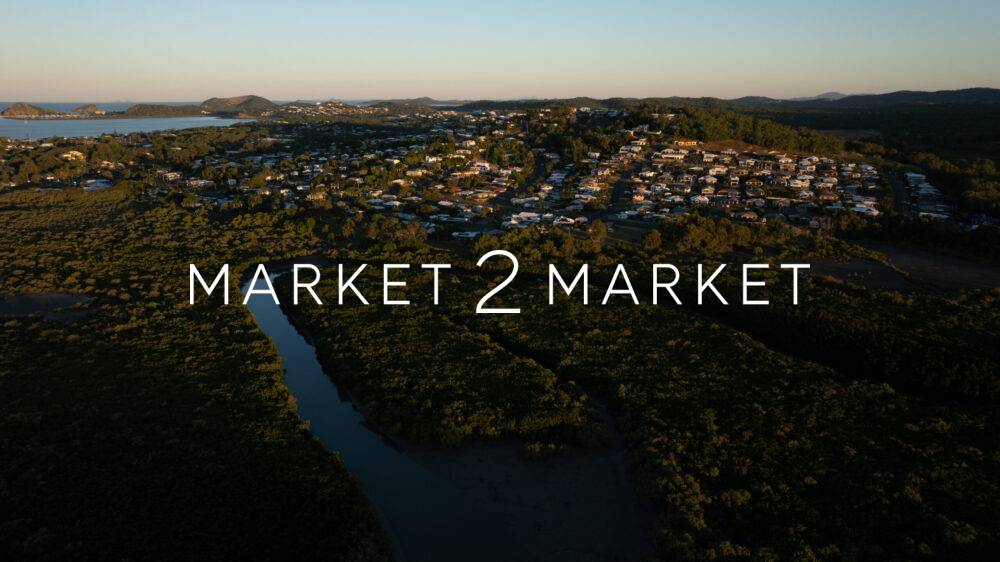 Aerial View Over Yeppoon Residential Area at Twilight