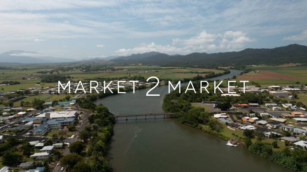 Aerial View over the Johnstone River, Innisfail, Far North Queensland