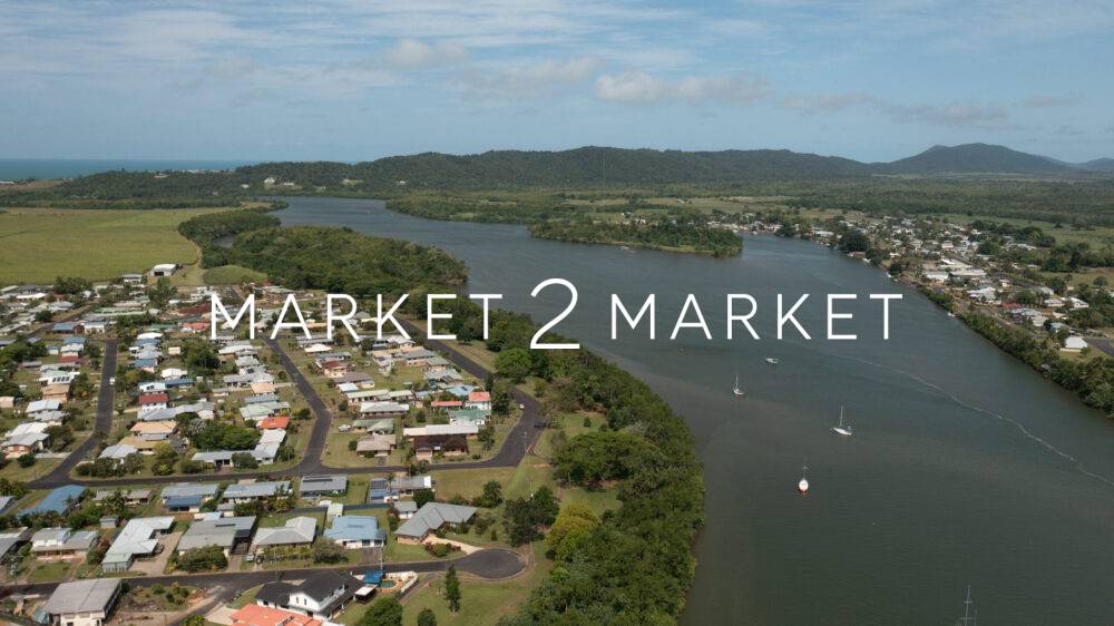 Aerial View over the Johnstone River, Innisfail, Far North Queensland