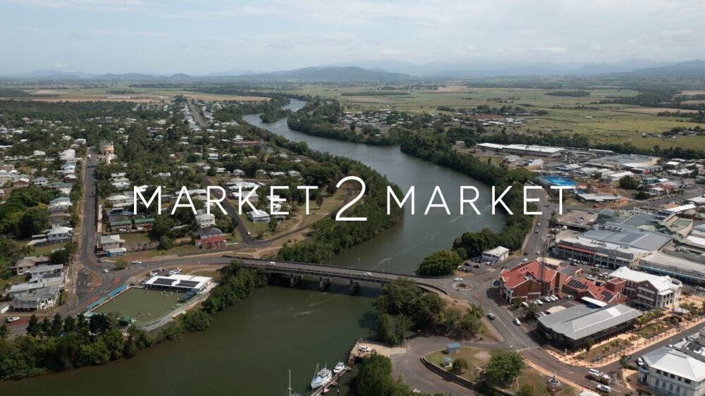 Aerial View over the Town of Innisfail, Far North Queensland