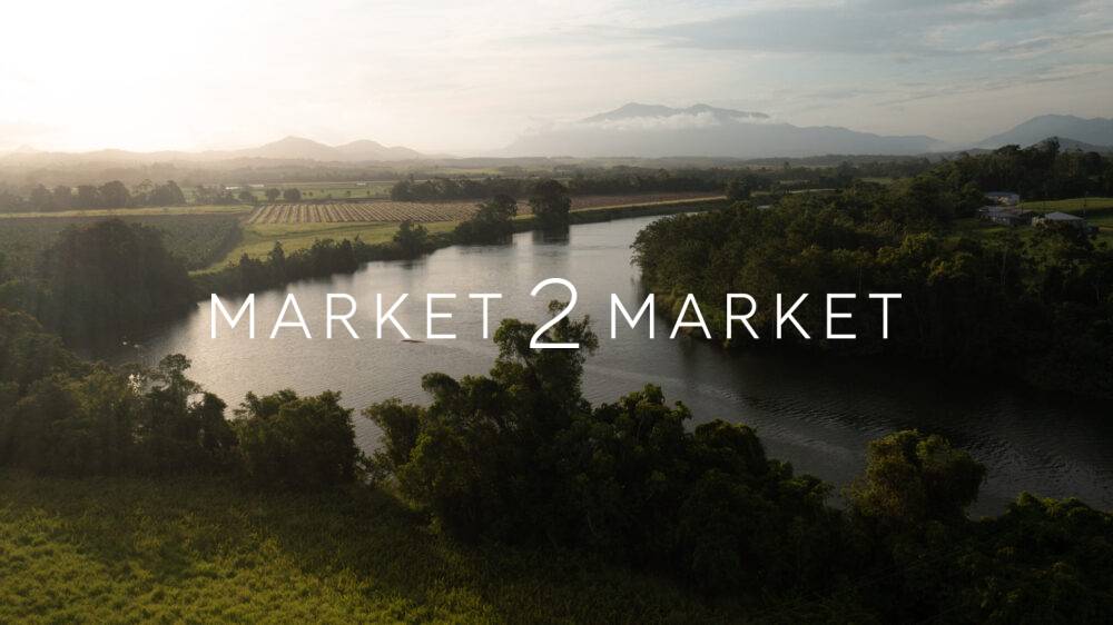 Aerial View of Agricultural fields around the Mulgrave River in the Goldsborough Valley