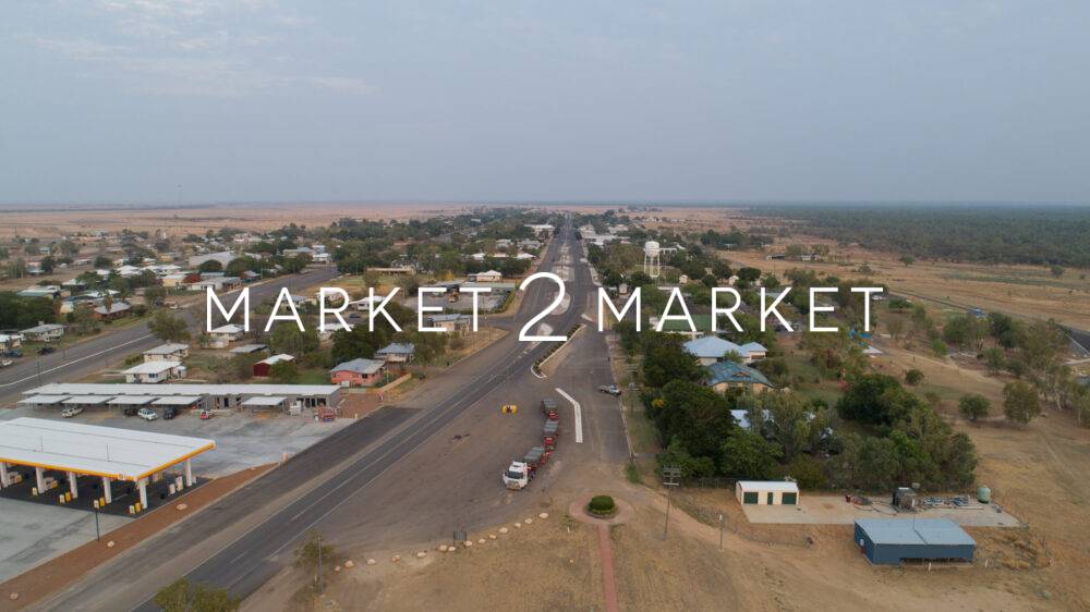Aerial view of rural outback town in North Queensland