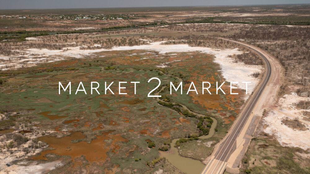 Aerial View of Highway in Outback Swampy Landscape, Western Cape